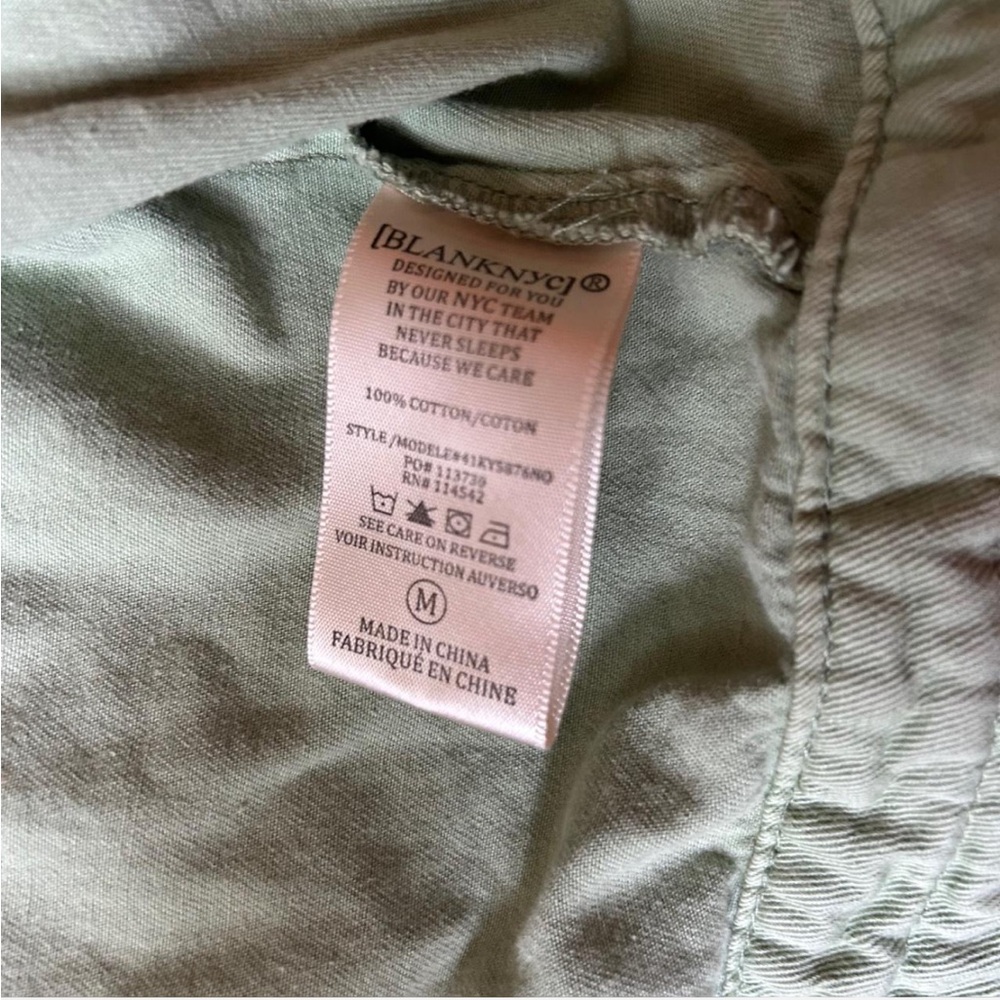 Blank NYC Light Green Jacket Y2K Military Cropped Y2K - Picture 3 of 4